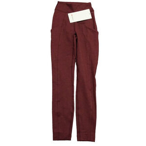 New Lululemon Size 0 Soft Sueded High Rise HR Tight 25" GARN Garnet Red